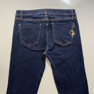 Vintage Baby Phat Flare Jeans Dark Wash Size 7 - 2000s Iconic Cat Logo